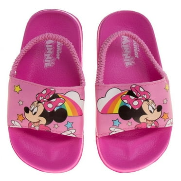 Disney Minnie Mouse Girls Toddler Flip Flops with back strap - Pink, 5-6