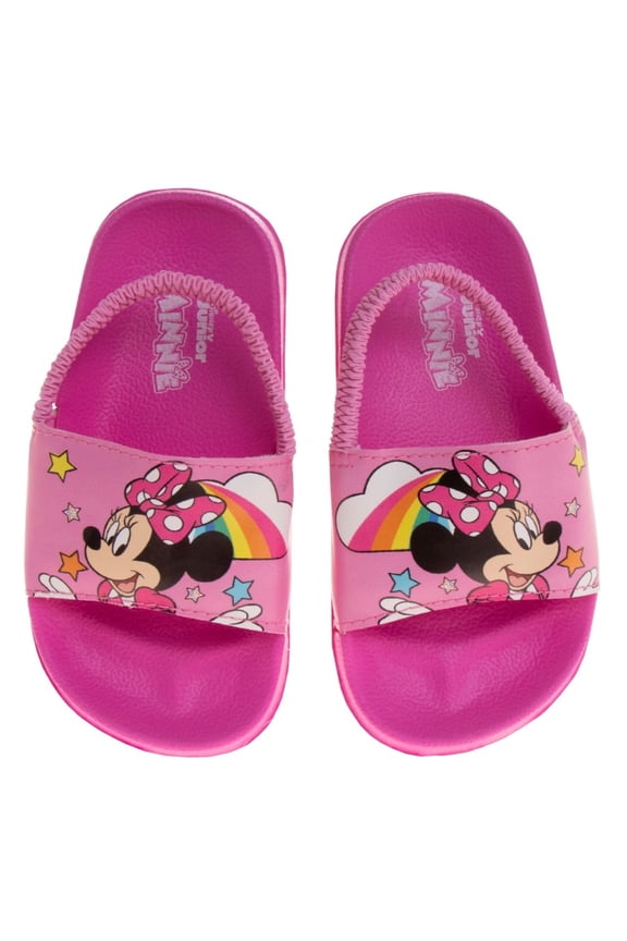 Minnie Mouse Girls Toddler Flip Flops with back strap - Pink, 7-8