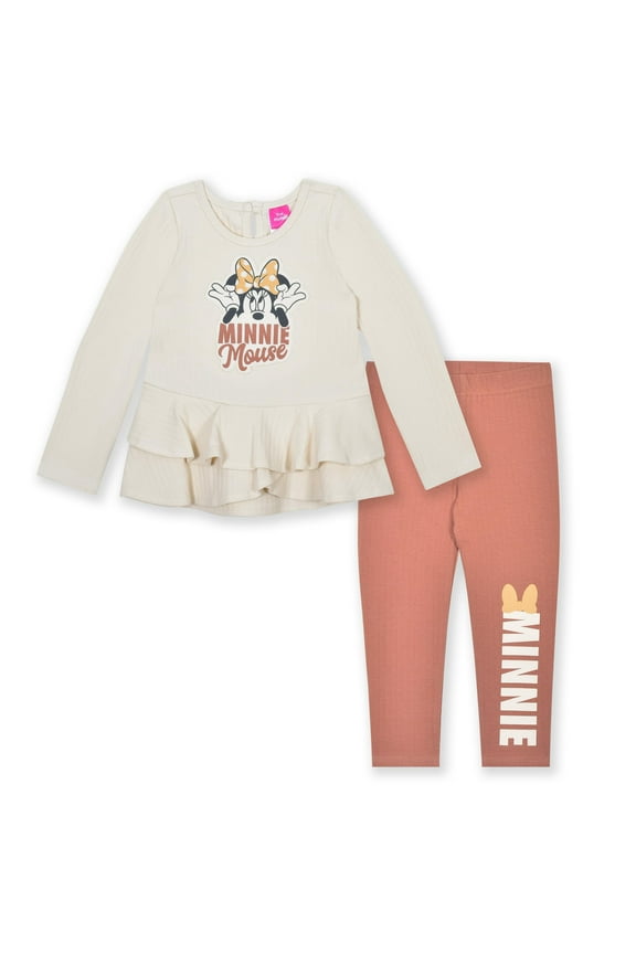 Minnie Mouse Girls Top and Leggings Pants Outfit (Girls), 2 Piece Set, Sizes 2T-6X