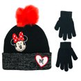 thumbnail image 1 of Disney Minnie Mouse Girls Winter Hat and Gloves Cold Weather Set, Age 4-7, 1 of 6