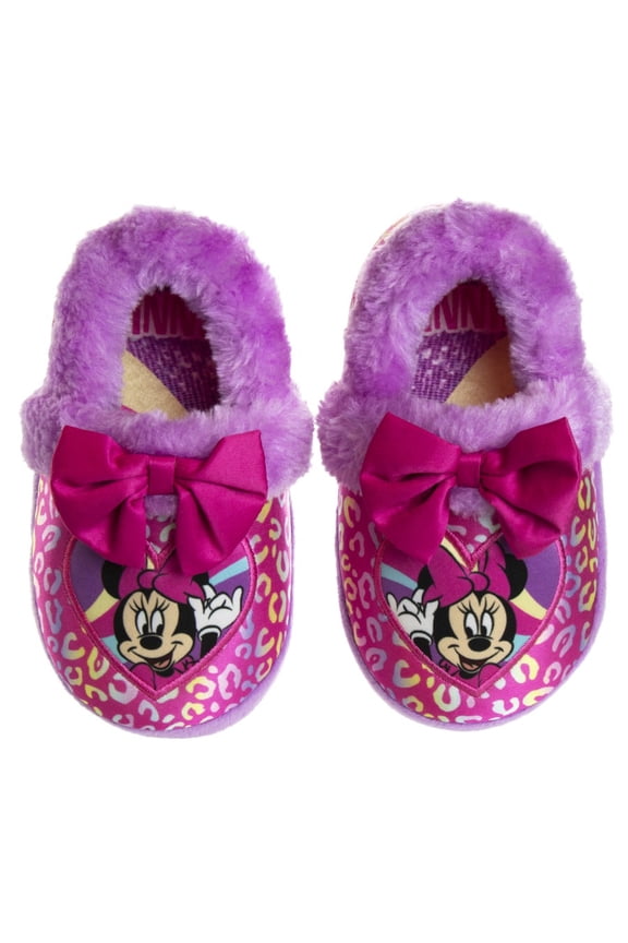 Minnie Mouse Girls Slippers, Fuch Purp, 11-12
