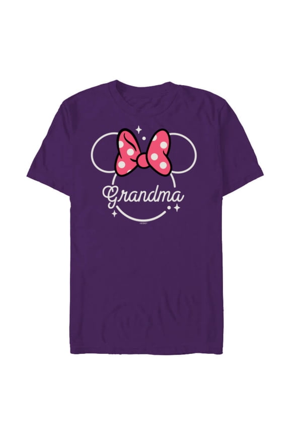 Minnie Mouse Grandma Head Icon Magic Mother’s Day - Short Sleeve Blended T-Shirt for Adults - Customized-Purple