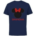 thumbnail image 1 of Disney Minnie Mouse Grandma Red Bow Family Mother’s Day - Short Sleeve Cotton T-Shirt for Adults - Customized-Navy, 1 of 5