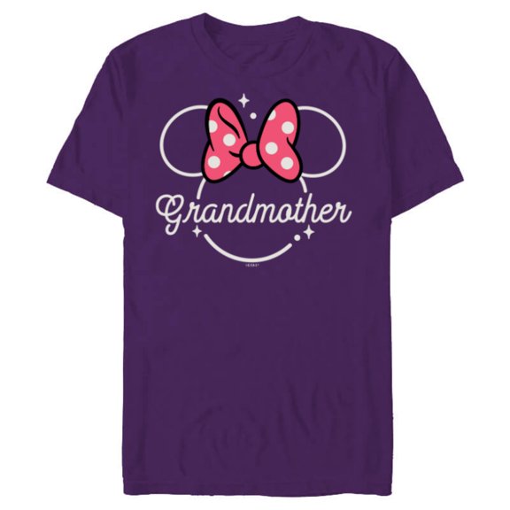 Disney Minnie Mouse Grandmother Head Icon Magic Mother’s Day - Short Sleeve Blended T-Shirt for Adults - Customized-Purple