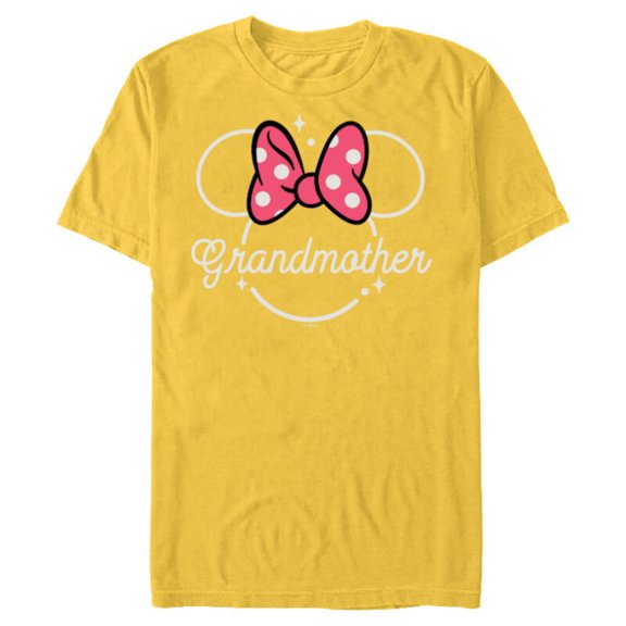 Disney Minnie Mouse Grandmother Head Icon Magic Mother’s Day - Short Sleeve Blended T-Shirt for Adults - Customized-Yellow