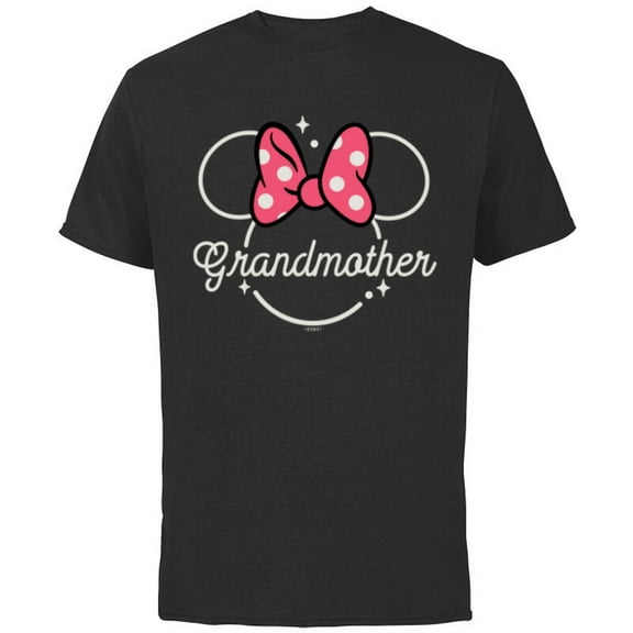 Disney Minnie Mouse Grandmother Head Icon Magic Mother’s Day - Short Sleeve Cotton T-Shirt for Adults - Customized-Black