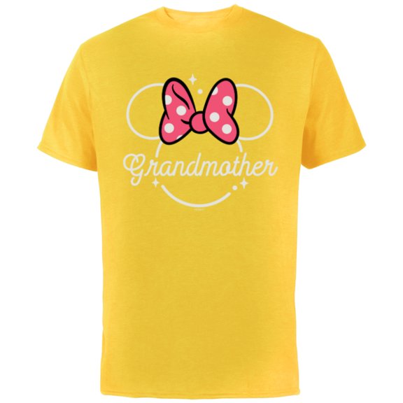Disney Minnie Mouse Grandmother Head Icon Magic Mother’s Day - Short Sleeve Cotton T-Shirt for Adults - Customized-Yellow