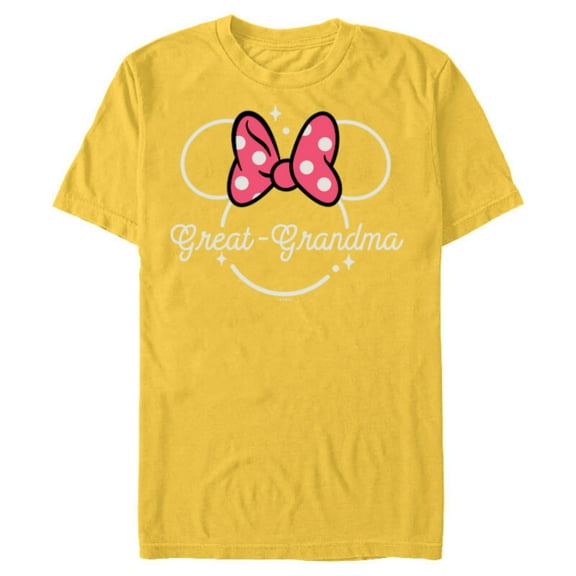 Disney Minnie Mouse Great-Grandma Icon Magic Mother’s Day - Short Sleeve Blended T-Shirt for Adults - Customized-Yellow