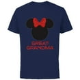 thumbnail image 1 of Disney Minnie Mouse Great-Grandma Red Bow Mother’s Day - Short Sleeve Cotton T-Shirt for Adults - Customized-Navy, 1 of 5