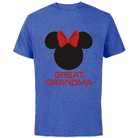 Disney Minnie Mouse Great-Grandma Red Bow Mother’s Day - Short Sleeve Cotton T-Shirt for Adults - Customized-Royal Heather