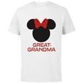 thumbnail image 1 of Disney Minnie Mouse Great-Grandma Red Bow Mother’s Day - Short Sleeve Cotton T-Shirt for Adults - Customized-White, 1 of 5