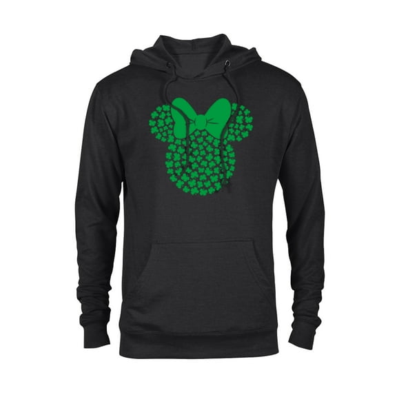 Disney Minnie Mouse Green 4-Leaf Clovers St. Patrick's Day - Pullover Hoodie for Adults - Customized-Black