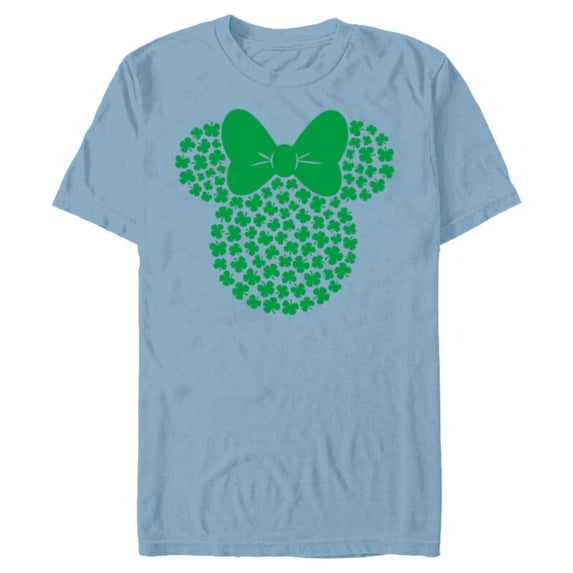 Disney Minnie Mouse Green 4-Leaf Clovers St. Patrick's Day - Short Sleeve Blended T-Shirt for Adults - Customized-Ocean Blue