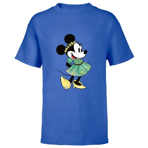 Disney Minnie Mouse Green Irish Costume St. Patrick's Day - Short Sleeve T-Shirt for Kids - Customized-Royal
