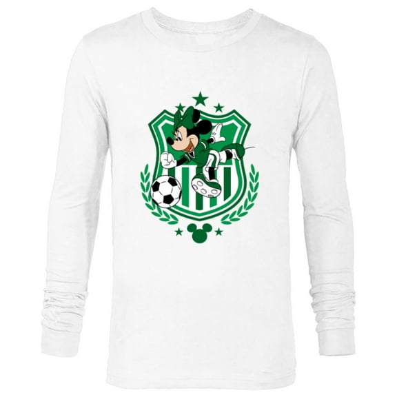 Disney Minnie Mouse Green Team Sports Soccer - Long Sleeve T-Shirt for Men - Customized-White