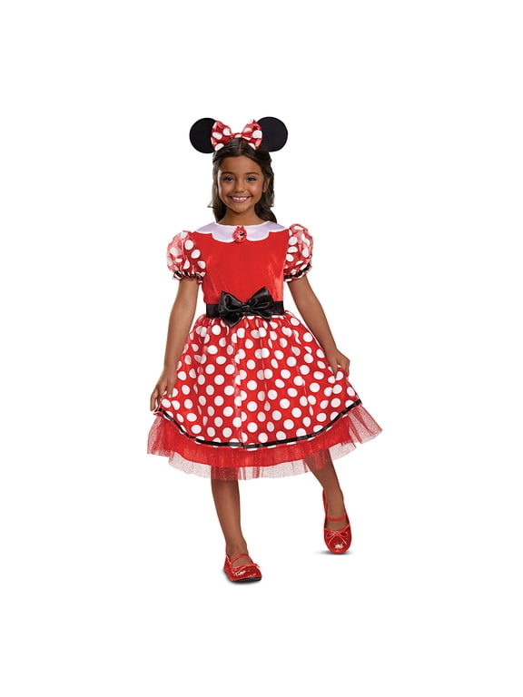 Disney Minnie Mouse Halloween Costume for Children, Girls Size S (6/6X), by Disguise