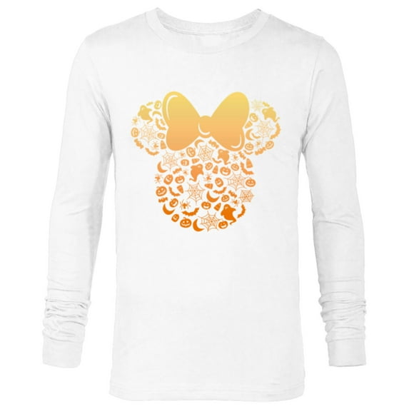 Disney Minnie Mouse Halloween Ghosts & Pumpkins Gradient - Long Sleeve T-Shirt for Men - Customized-White