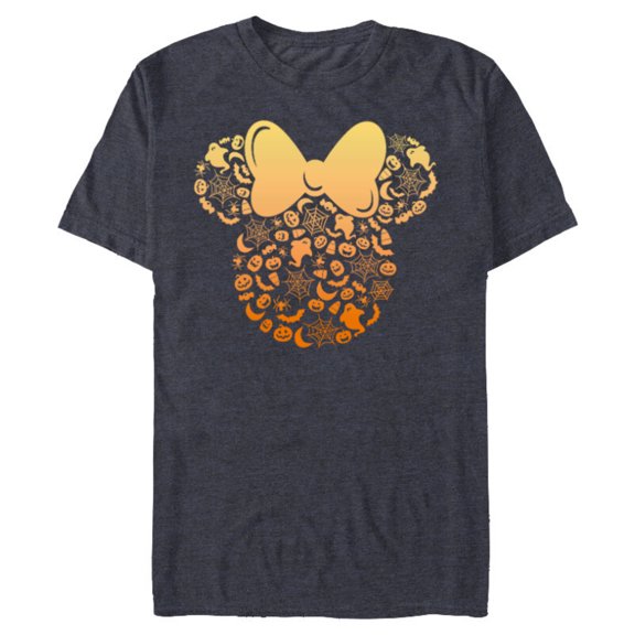 Disney Minnie Mouse Halloween Ghosts & Pumpkins Gradient - Short Sleeve Blended T-Shirt for Adults - Customized-Denim Snow Heather