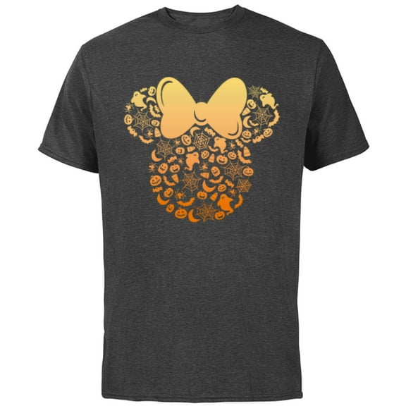 Disney Minnie Mouse Halloween Ghosts & Pumpkins Gradient - Short Sleeve Cotton T-Shirt for Adults - Customized-Charcoal