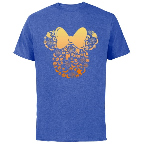 Disney Minnie Mouse Halloween Ghosts & Pumpkins Gradient - Short Sleeve Cotton T-Shirt for Adults - Customized-Royal Heather