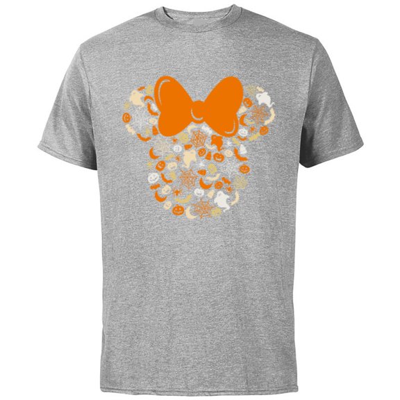 Disney Minnie Mouse Halloween Ghosts Pumpkins Spiders - Short Sleeve Cotton T-Shirt for Adults - Customized-Athletic Heather