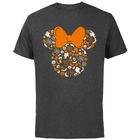 Disney Minnie Mouse Halloween Ghosts Pumpkins Spiders - Short Sleeve Cotton T-Shirt for Adults - Customized-Charcoal