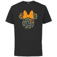 thumbnail image 1 of Disney Minnie Mouse Halloween Head Icon Pumpkins and Candy - Short Sleeve Cotton T-Shirt for Adults - Customized-Black, 1 of 5