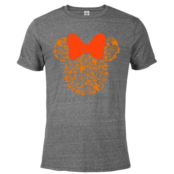 Disney Minnie Mouse Halloween Silhouette Icon - Short Sleeve Blended T-Shirt for Adults - Customized-Graphite Snow Heather