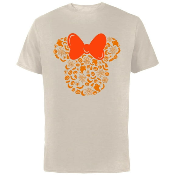 Disney Minnie Mouse Halloween Silhouette Icon - Short Sleeve Cotton T-Shirt for Adults - Customized-Natural