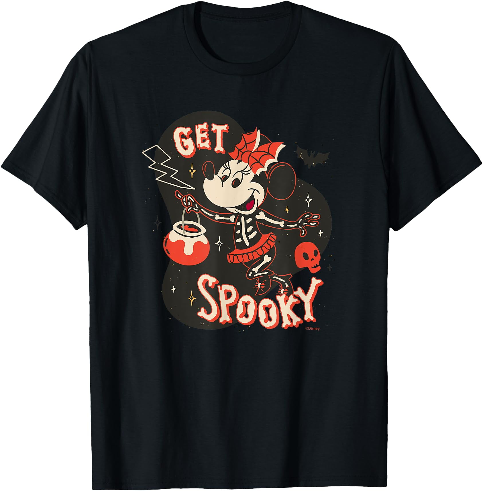 Disney Minnie Mouse Halloween Skeleton Costume Get Spooky T-Shirt ...