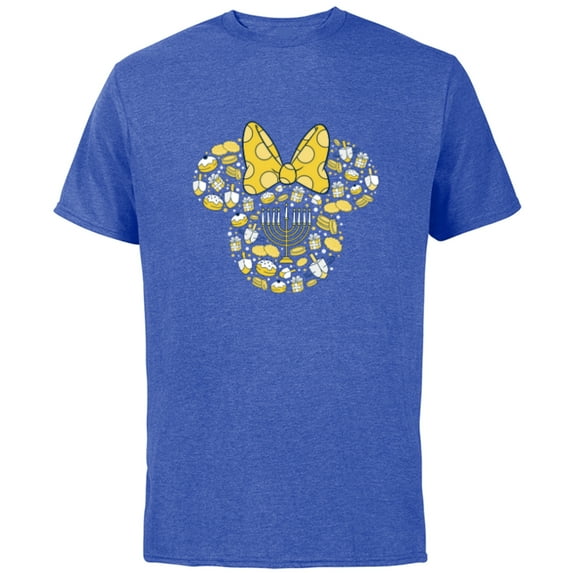 Disney Minnie Mouse Hanukkah Holiday - Short Sleeve Cotton T-Shirt for Adults - Customized-Royal Heather