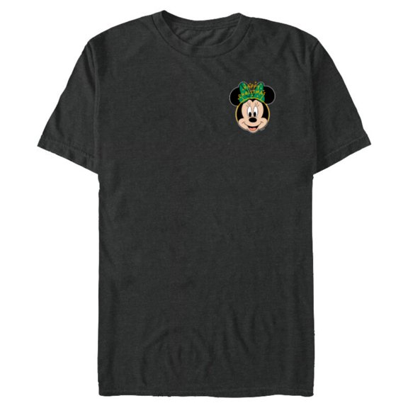 Disney Minnie Mouse Happy Christmas Headband Corner Art - Short Sleeve Blended T-Shirt for Adults - Customized-Dark Heather