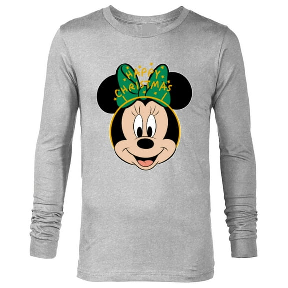 Disney Minnie Mouse Happy Christmas Holiday Headband - Long Sleeve T-Shirt for Men - Customized-Athletic Heather