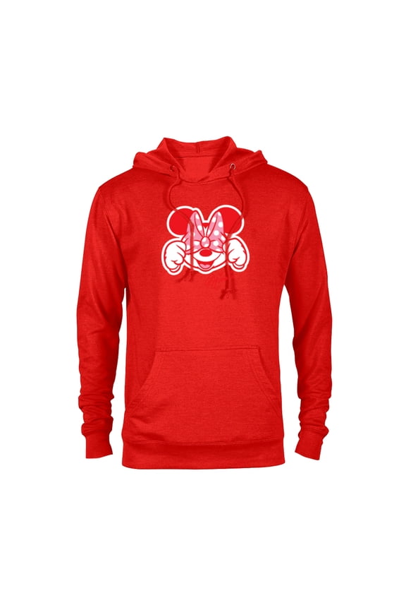 Minnie Mouse Happy Cute Smiling Face Polka-Dot Bow - Pullover Hoodie for Adults - Customized-Red