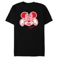 thumbnail image 1 of Disney Minnie Mouse Happy Cute Smiling Face Polka-Dot Bow - Short Sleeve Blended T-Shirt for Adults - Customized-Black, 1 of 5