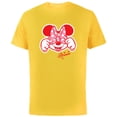 thumbnail image 1 of Disney Minnie Mouse Happy Cute Smiling Face Polka-Dot Bow - Short Sleeve Cotton T-Shirt for Adults - Customized-Yellow, 1 of 5