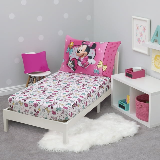 Disney Minnie Mouse Happy Hearts 2pc Toddler Sheet Set