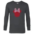 thumbnail image 1 of Disney Minnie Mouse Head Ears Bow Distressed Retro Vintage - Long Sleeve T-Shirt for Men - Customized-Charcoal Heather, 1 of 5