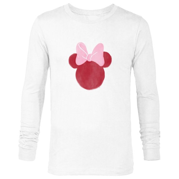 Disney Minnie Mouse Head Ears Bow Distressed Retro Vintage - Long Sleeve T-Shirt for Men - Customized-White