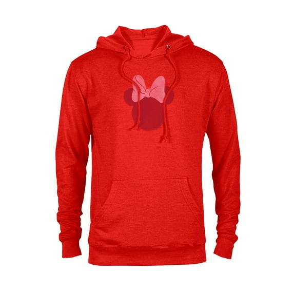 Disney Minnie Mouse Head Ears Bow Distressed Retro Vintage - Pullover Hoodie for Adults - Customized-Red