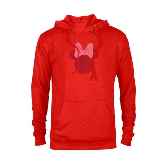 Disney Minnie Mouse Head Ears Bow Distressed Retro Vintage - Pullover Hoodie for Adults - Customized-Red