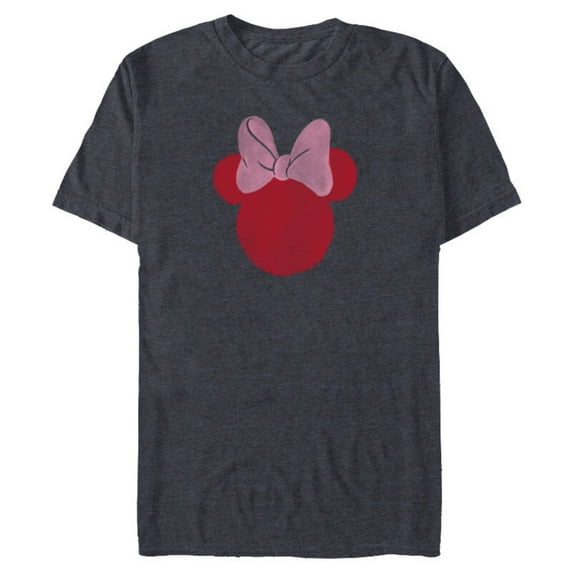 Disney Minnie Mouse Head Ears Bow Distressed Retro Vintage - Short Sleeve Blended T-Shirt for Adults - Customized-Navy Heather