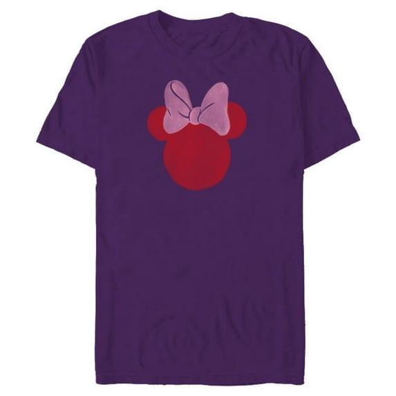Disney Minnie Mouse Head Ears Bow Distressed Retro Vintage - Short Sleeve Blended T-Shirt for Adults - Customized-Purple