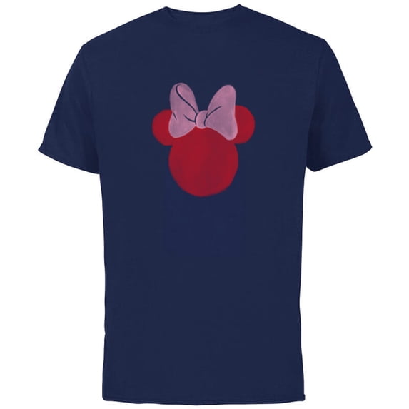 Disney Minnie Mouse Head Ears Bow Distressed Retro Vintage - Short Sleeve Cotton T-Shirt for Adults - Customized-Navy