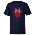 thumbnail image 1 of Disney Minnie Mouse Head Ears Bow Distressed Retro Vintage - Short Sleeve T-Shirt for Kids - Customized-Navy, 1 of 5