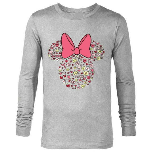 Disney Minnie Mouse Head Filled with Love Valentine’s Day - Long Sleeve T-Shirt for Men - Customized-Athletic Heather