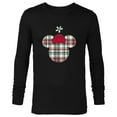 thumbnail image 1 of Disney Minnie Mouse Head Icon Christmas Holiday Plaid - Long Sleeve T-Shirt for Men - Customized-Black, 1 of 5