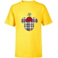 thumbnail image 1 of Disney Minnie Mouse Head Icon Christmas Holiday Plaid - Short Sleeve T-Shirt for Kids - Customized-Yellow, 1 of 5