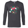thumbnail image 1 of Disney Minnie Mouse Head Icon Christmas Holiday Santa Hat - Long Sleeve T-Shirt for Men - Customized-Charcoal Heather, 1 of 5