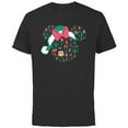 thumbnail image 1 of Disney Minnie Mouse Head Icon Christmas Holiday Santa Hat - Short Sleeve Cotton T-Shirt for Adults - Customized-Black, 1 of 5